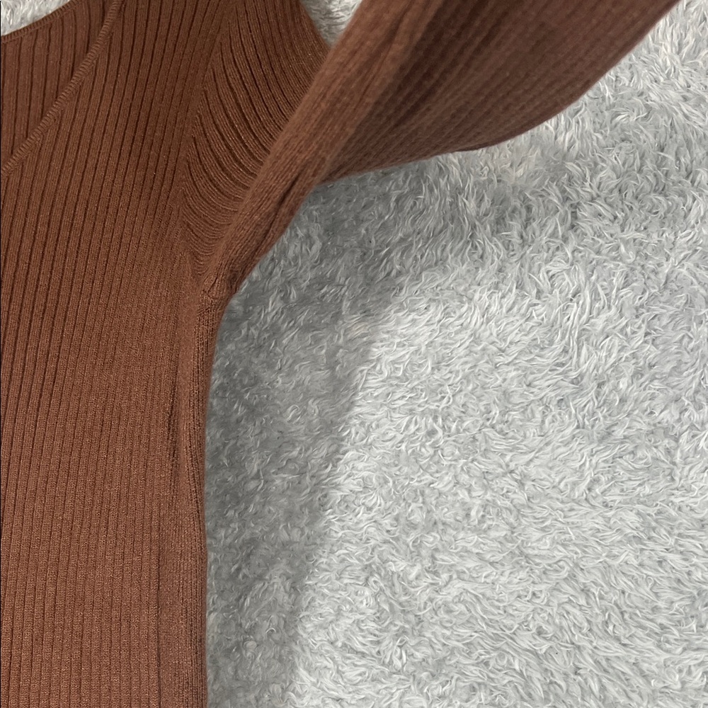 Pink Rose Brown Long Sleeve Dress with Button Detail - Picture 5 of 10